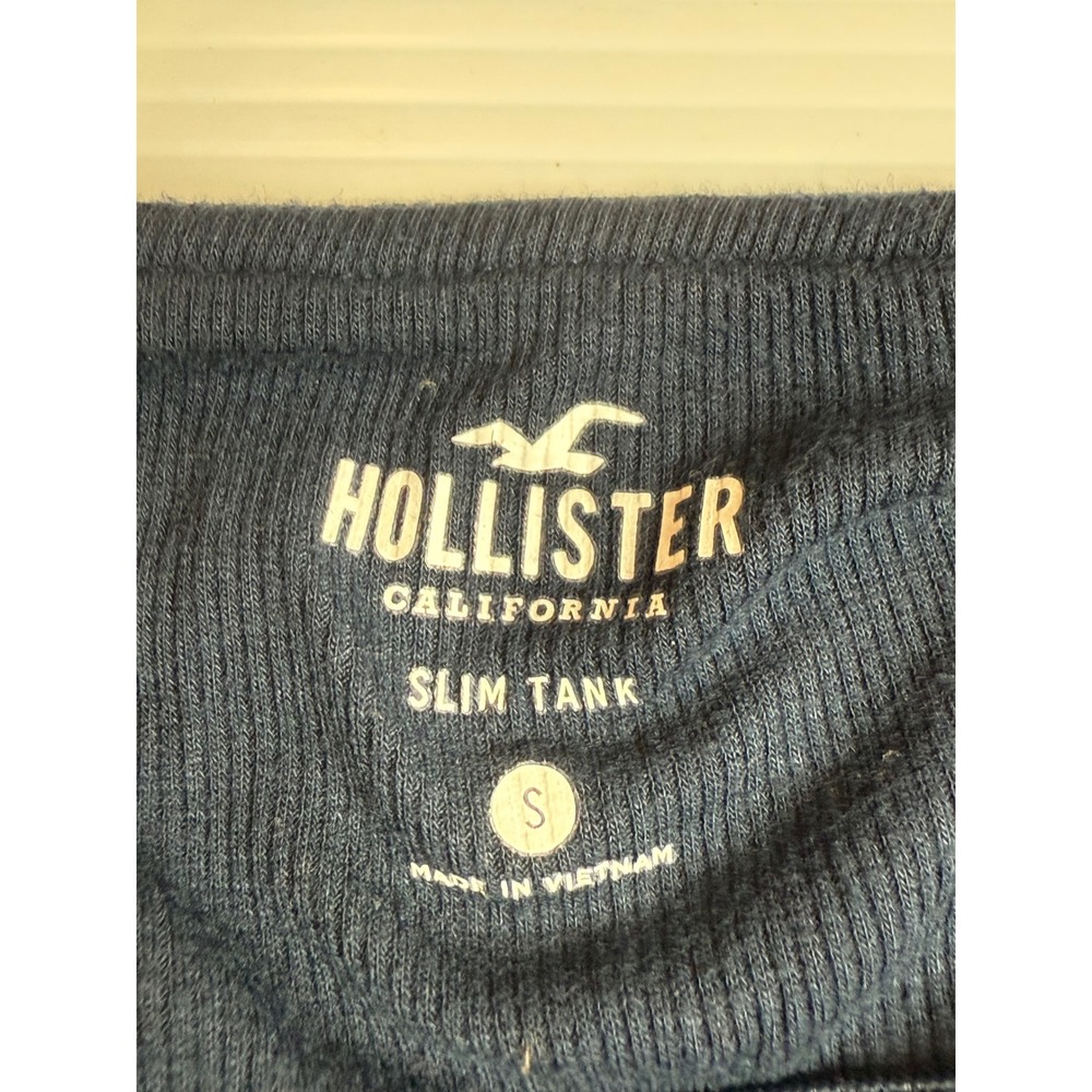 Hollister California Slim Tank Navy Blue Ribbed Bodysuit - Women's Size S - Picture 4 of 6